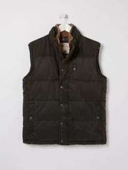 FatFace Paignton Coated Gilet - Brown , Brown Size M Men
