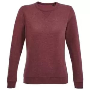 SOLS Womens/Ladies Sully Heathered Sweatshirt (L) (Ox Blood)