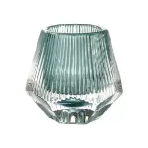 Crossland Grove Canyon Ribbed Glass Tealight Holder 3 Pack Petrol