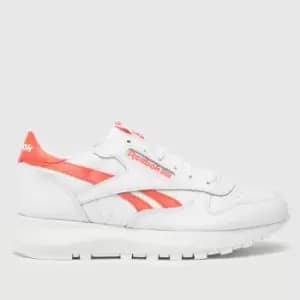 Reebok White & Orange Classic Leather Sp Trainers