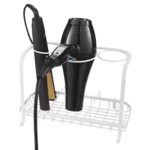 Ricomex Freestanding Hair Dryer & Straighteners Holder Storage Stand Cable Tidy - Cream