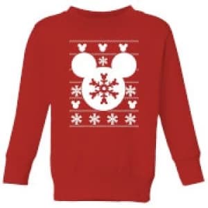 Disney Snowflake Silhouette Kids Christmas Sweatshirt - Red - 11-12 Years