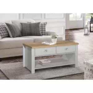 Birlea Highgate 2 Drawer Coffee Table Grey And Oak