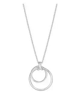 Simply Silver Sterling Silver 925 Polished Round Double Pendant Necklace
