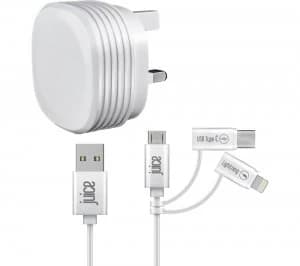 JUICE Multi Mains Charger 1A Universal USB Charger - 1.5 m