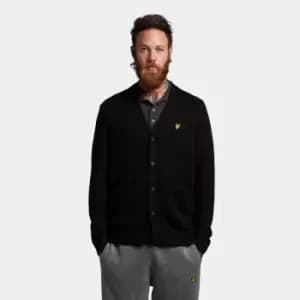 Mens Brushed Cardigan - Jet Black - L