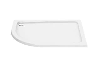 Wickes Offset Quadrant Left Hand 45mm White Cast Stone Shower Tray 1200x900mm
