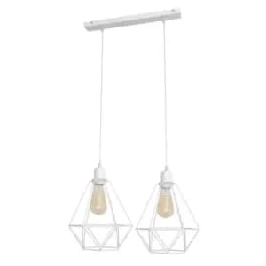 Karo Straight Bar Pendant Ceiling Light White 50cm