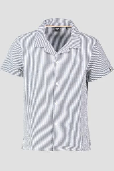 BOSS Bodywear Beach Striped Seersucker Shirt - XXL Blue Shirts male 50508938-413 XXL