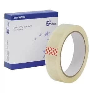 Elite Easy Tear Tape PP 3" Core 24mm x 66m Clear Pack 6 940988