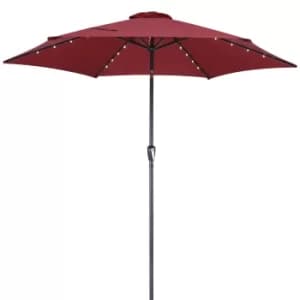 LED Solar Parasol Miami Red 270cm