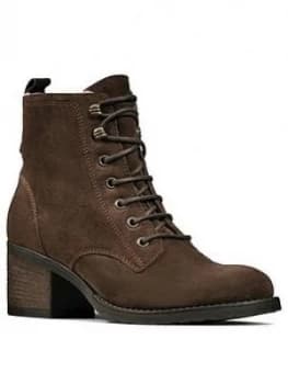 Clarks Thornby Lace Ankle Boot - Dark Brown