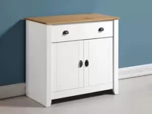 Seconique Ludlow White and Oak 2 Door 1 Drawer Sideboard
