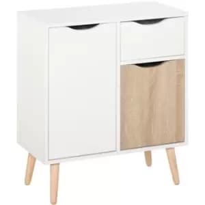 Floor Cabinet Storage Cupboard Sideboard with Drawer for Bedroom - Natural - Homcom