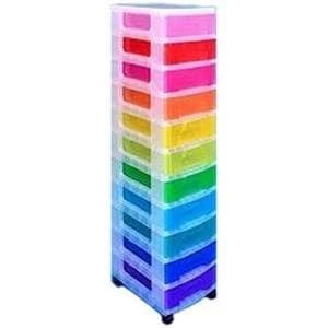Really Useful 11 x 7L Drawer Polypropylene Storage Tower Clear Frame
