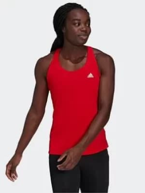 adidas Primeblue Designed 2 Move 3-stripes Sport Tank Top, Pink/White, Size 2XL, Women