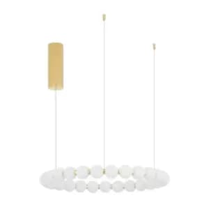 Merano - Fulton Integrated LED Pendant Ceiling Light Gold Metal, Opal Glass LED 54W 4731Lm 3000K