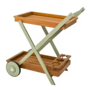 Florenity Verdi Drinks Trolley - Natural/Green