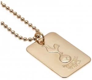 Gold Plated Tottenham Dog Tag & Ball Chain