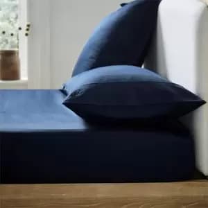 Ted Baker Plain Dye Cotton Fitted Sheet - Navy