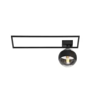 Imago Black Right Side Globe Ceiling Light with Clear,Black Glass Shades, 1x E14