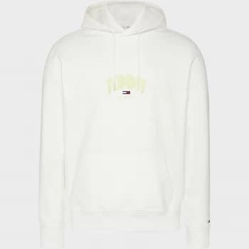 Tommy Jeans Mens Lightweight Logo Crewneck Hoodie - White - M