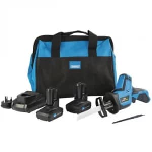 Draper Storm Force® 10.8V Power Interchange Reciprocating Saw Kit (+2 x 4Ah Batteries, Charger and Bag)
