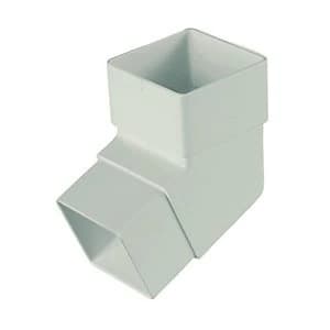 FloPlast RBS2W Square Line Downpipe Offset Bend - White 112.5 Deg x 65mm