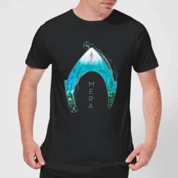 Aquaman Mera Logo Mens T-Shirt - Black - 3XL - Black