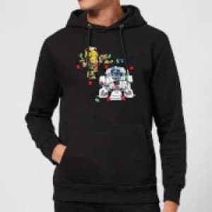 Star Wars Tangled Fairy Lights Droids Christmas Hoodie - Black - M