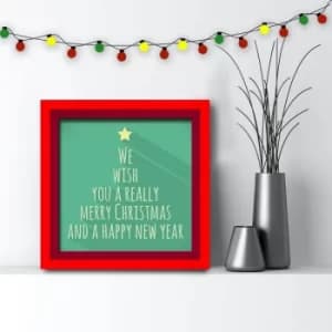 3030AHSNOEL-001 Multicolor Decorative Framed MDF Painting