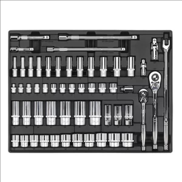 Sealey TBT31 Tool Tray Socket Set 55pc 3/8 & 1/2Sq Drive