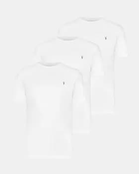 AllSaints Mens Cotton Brace Tonic 3 Pack T-Shirts, White, Size: XL