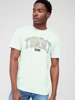 Tommy Jeans Classic College Pop Tommy T-Shirt, Light Green Size M Men