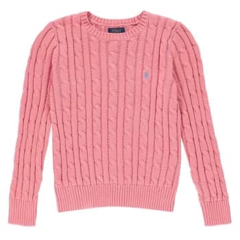 Polo Ralph Lauren Junior Girls Cable Knit Jumper - Desert Rose