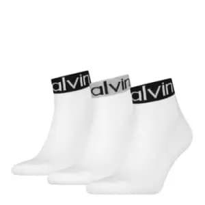 Calvin Klein quarter Logo 3 Pack Socks Mens - White