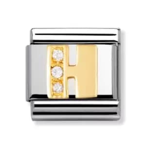Nomination Classic Gold & CZ Letter H Charm