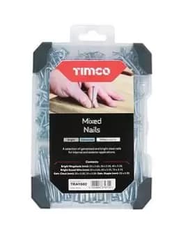 Timco Nails Galvanised Bright Mixed Tray - 345Pcs
