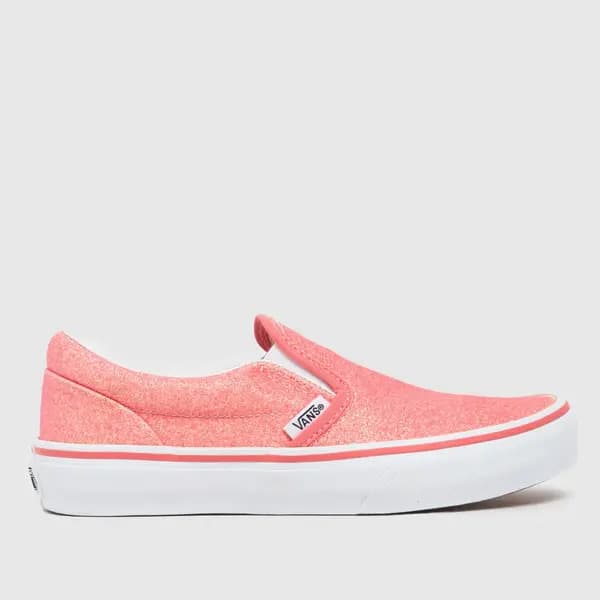 Vans pink classic slip-on Girls Junior trainers Pink UK 13