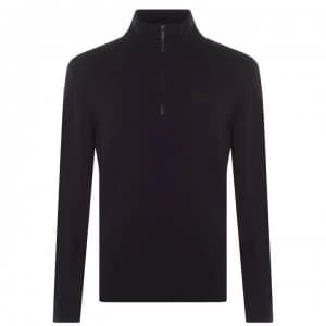 Hugo Boss San Giuseppe Quarter Zip Knitted Jumper Navy Size L Men