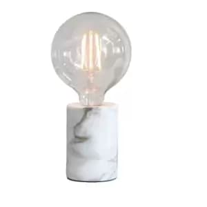 Table Lamp Polished White Marble 60W E27 Bedside Light Base Only