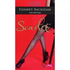 Silky Womens/Ladies Scarlet Backseam Fishnet Stockings (1 Pair) (Medium (5ft-5ft8a)) (Black)