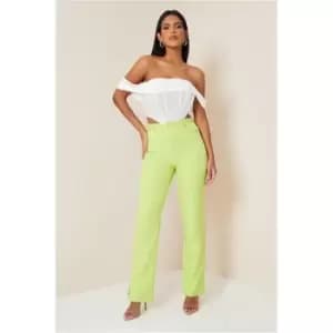 I Saw It First Lime Green Premium Woven Utility Cargo Trouser Co-Ord - Green