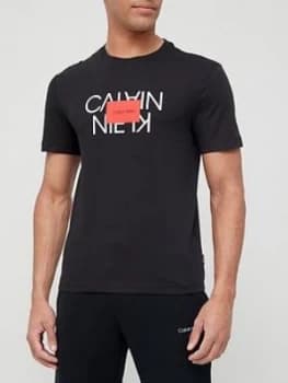 Calvin Klein Text Reversed Logo T-Shirt - Black Size M Men