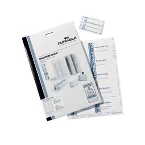 Durable Combi Clip Name Badges Assorted Colours Pack of with 20 Badges with 3 Insert Sheets