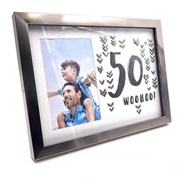 4" x 6" - Luxe Male Gunmetal Birthday Frame - 50