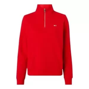 Tommy Jeans Tjw Reg Zip Mock Neck - Red