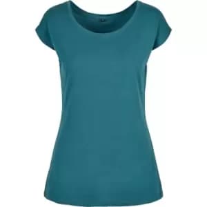 Build Your Brand Womens/Ladies Wide Neck T-Shirt (XL) (Teal)