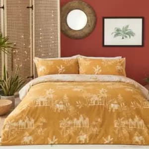 Furn Jaipur Elephant Duvet Cover Set (Double) (Ochre Yellow)