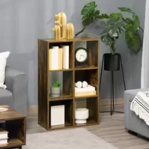 Homcom Industrial Style Storage Shelf Bookcase Bookshelf Rustic Brown